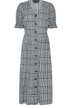 M&Co Womens M&Co Black Gingham Print Midi Dress