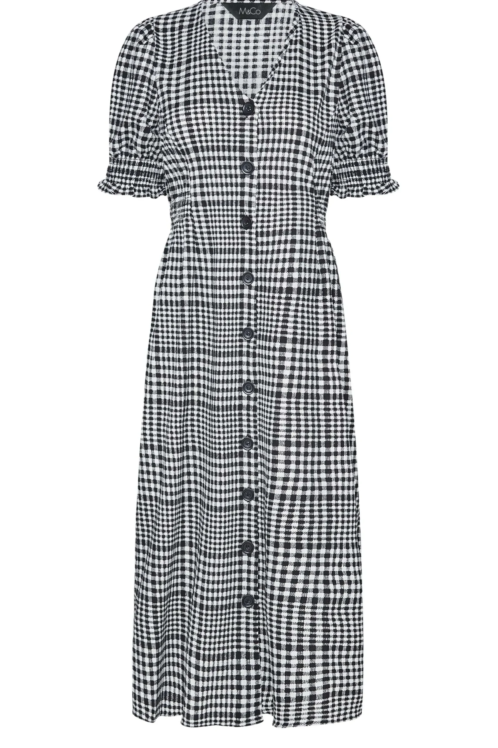 M&Co Womens M&Co Black Gingham Print Midi Dress
