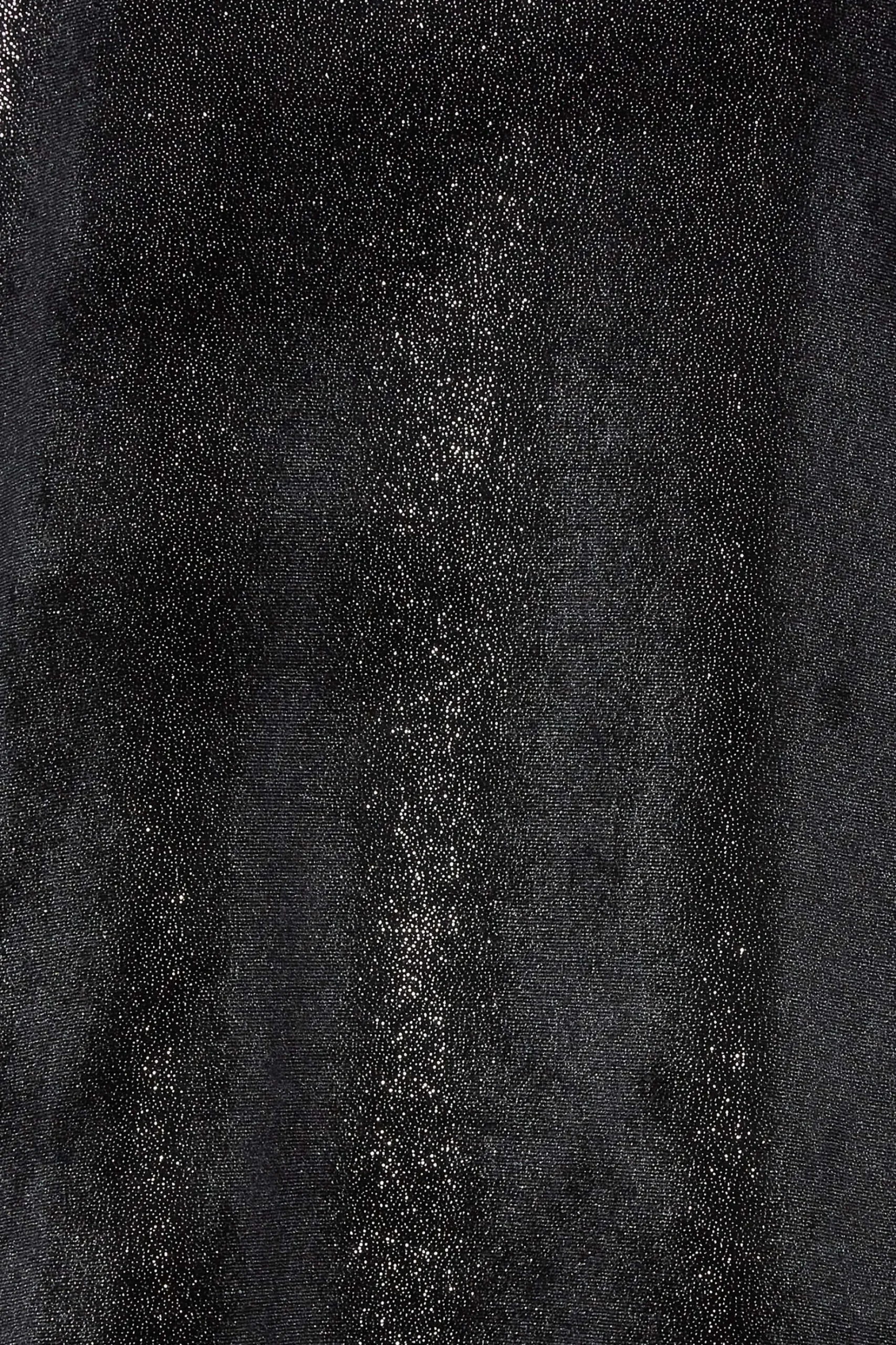 M&Co Womens M&Co Black Glitter Velvet Touch Ruched Sleeve Blouse