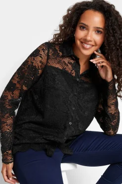 M&Co Womens M&Co Black Lace Shirt