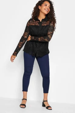 M&Co Womens M&Co Black Lace Shirt