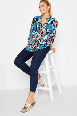 M&Co Womens M&Co Black Leaf Print Half Placket Shirt