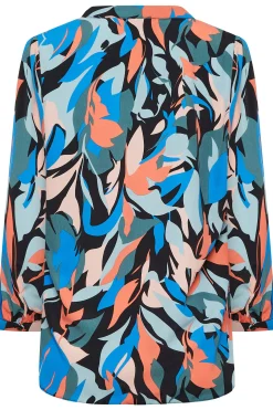 M&Co Womens M&Co Black Leaf Print Half Placket Shirt