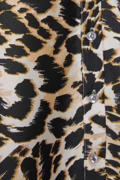 M&Co Womens M&Co Black Leopard Print Short Sleeve Shirt