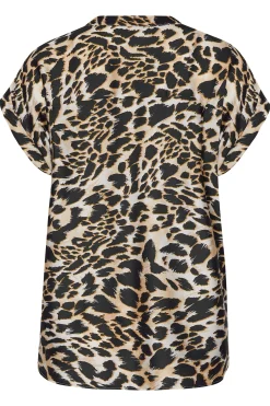 M&Co Womens M&Co Black Leopard Print Short Sleeve Shirt