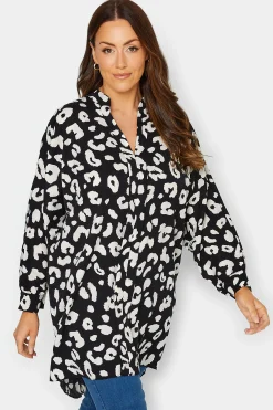 M&Co Womens M&Co Black Leopard Print Blouse