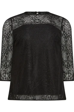 M&Co Womens M&Co Black Long Sleeve Lace Blouse
