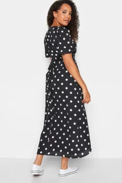 M&Co Womens M&Co Black Polka Dot Wrap Dress
