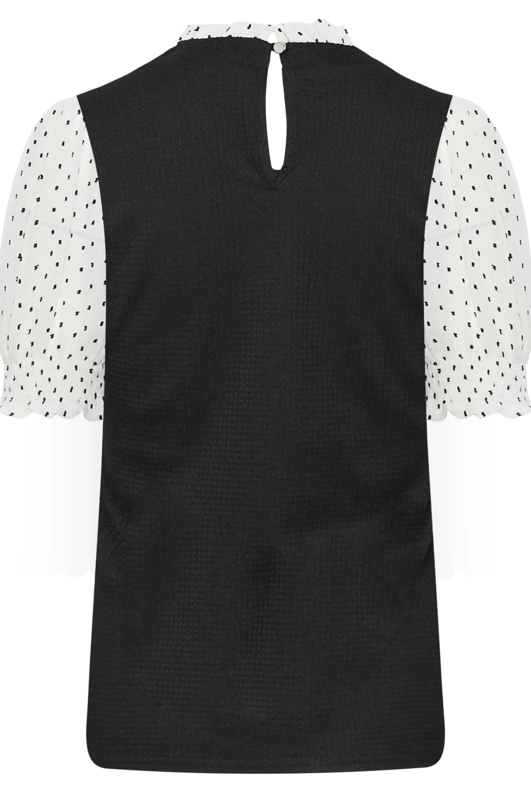 M&Co Womens M&Co Black Polka Dot Sleeve Blouse