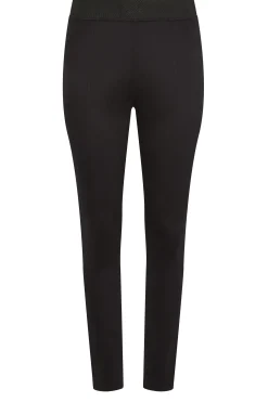 M&Co Womens M&Co Black Ponte Seam Detail Leggings