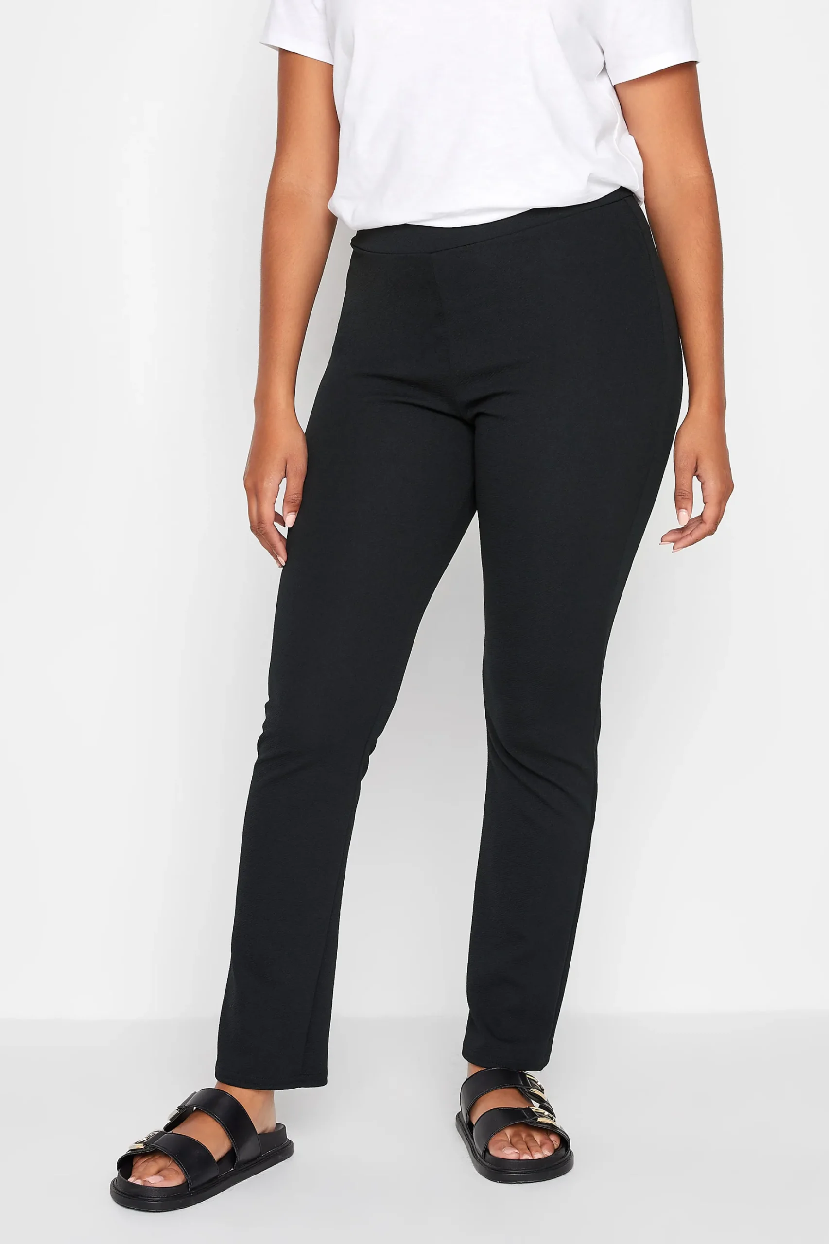 M&Co Womens M&Co Black Pull-On Slim Leg Trousers