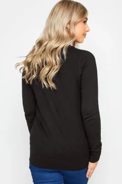 M&Co Womens M&Co Black Ribbed Shoulder Cardigan