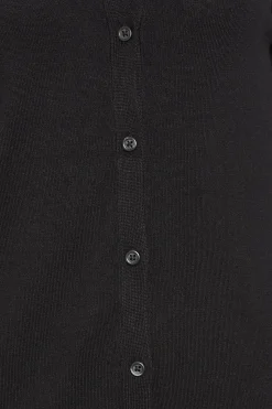 M&Co Womens M&Co Black Ribbed Shoulder Cardigan