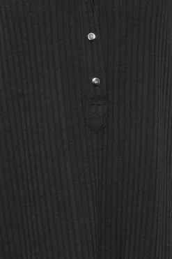 M&Co Womens M&Co Black Ribbed V-Neck Shirt