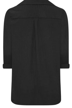 M&Co Womens M&Co Black Ribbed V-Neck Shirt