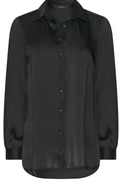 M&Co Womens M&Co Black Satin Button Through Shirt