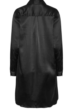 M&Co Womens M&Co Black Satin Dipped Hem Shirt