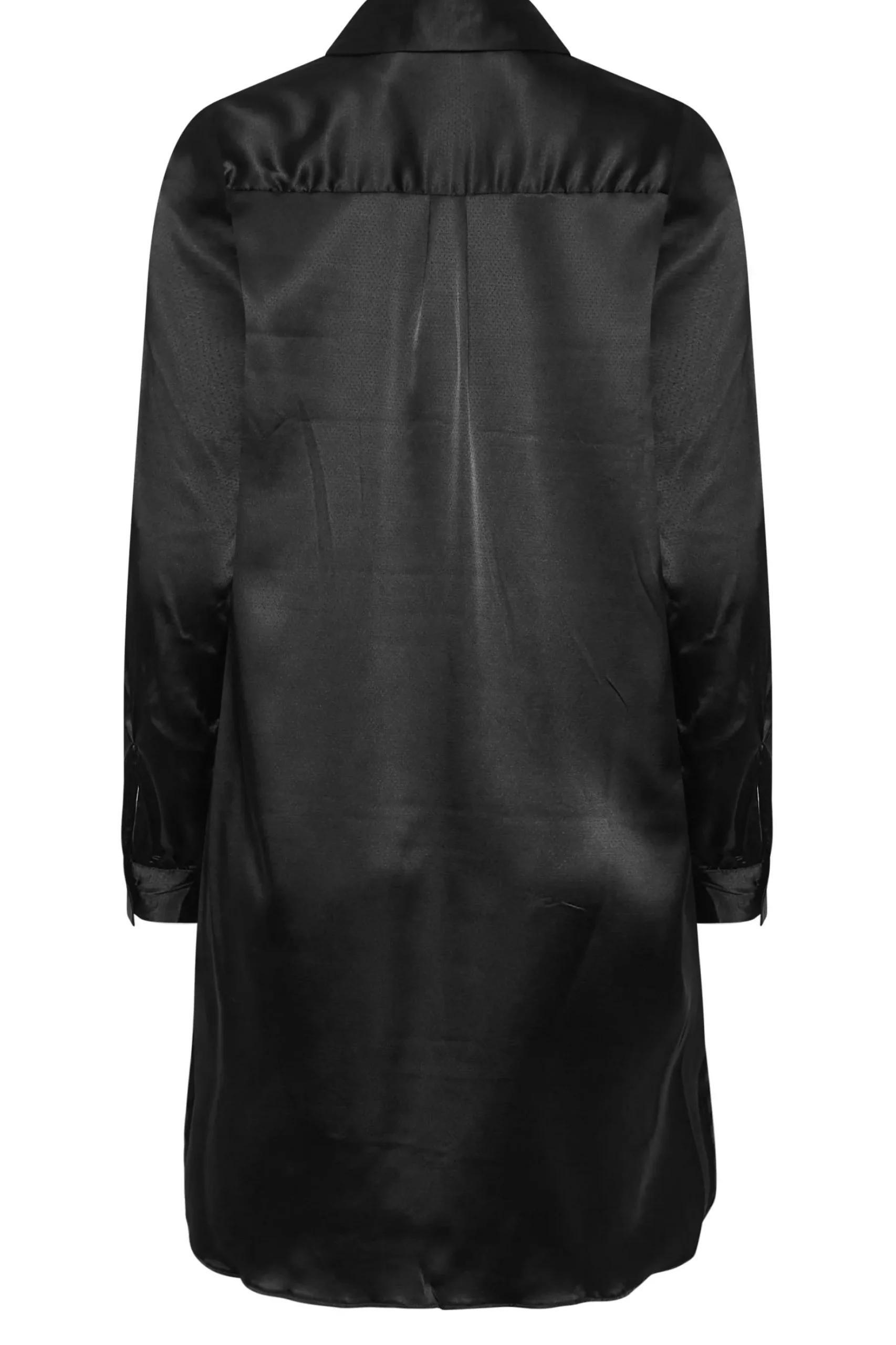M&Co Womens M&Co Black Satin Dipped Hem Shirt