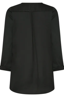 M&Co Womens M&Co Black Satin Contrast Panel Shirt