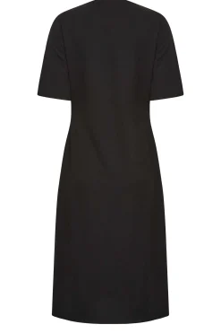 M&Co Womens M&Co Black Scuba Notch Neck Midi Dress