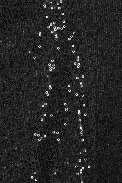 M&Co Womens M&Co Black Sequin Tie Back Top