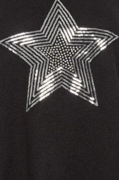 M&Co Womens M&Co Black Sequin Star Soft Touch Jumper
