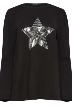 M&Co Womens M&Co Black Sequin Star Soft Touch Jumper