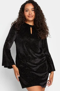M&Co Womens M&Co Black Sequin Keyhole Mini Dress