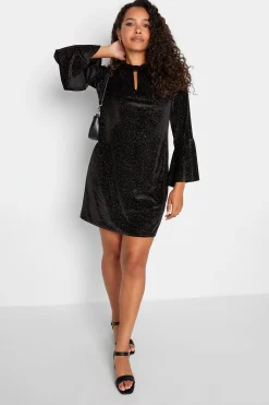 M&Co Womens M&Co Black Sequin Keyhole Mini Dress