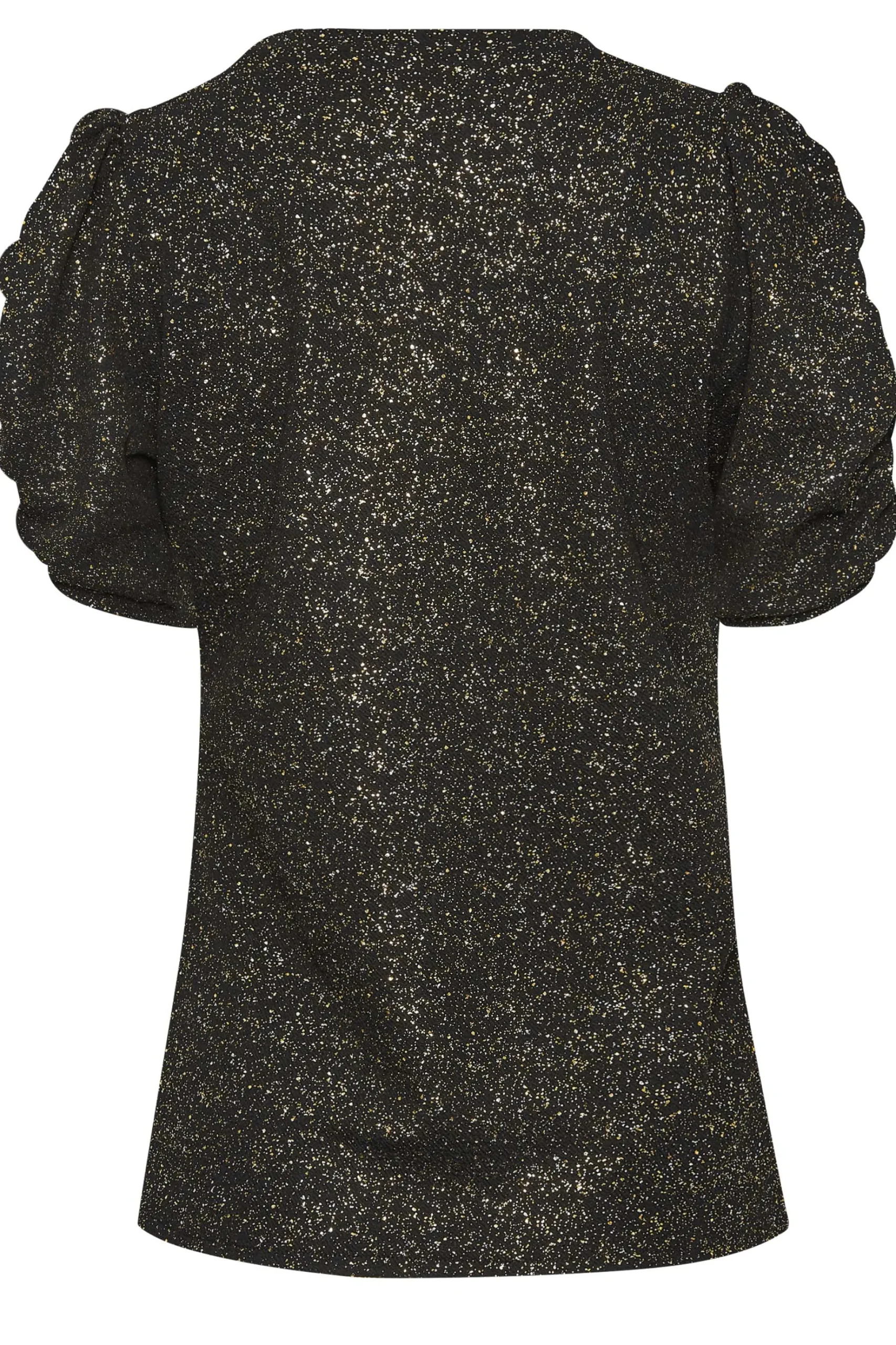 M&Co Womens M&Co Black Shimmer Ruched Sleeve Blouse