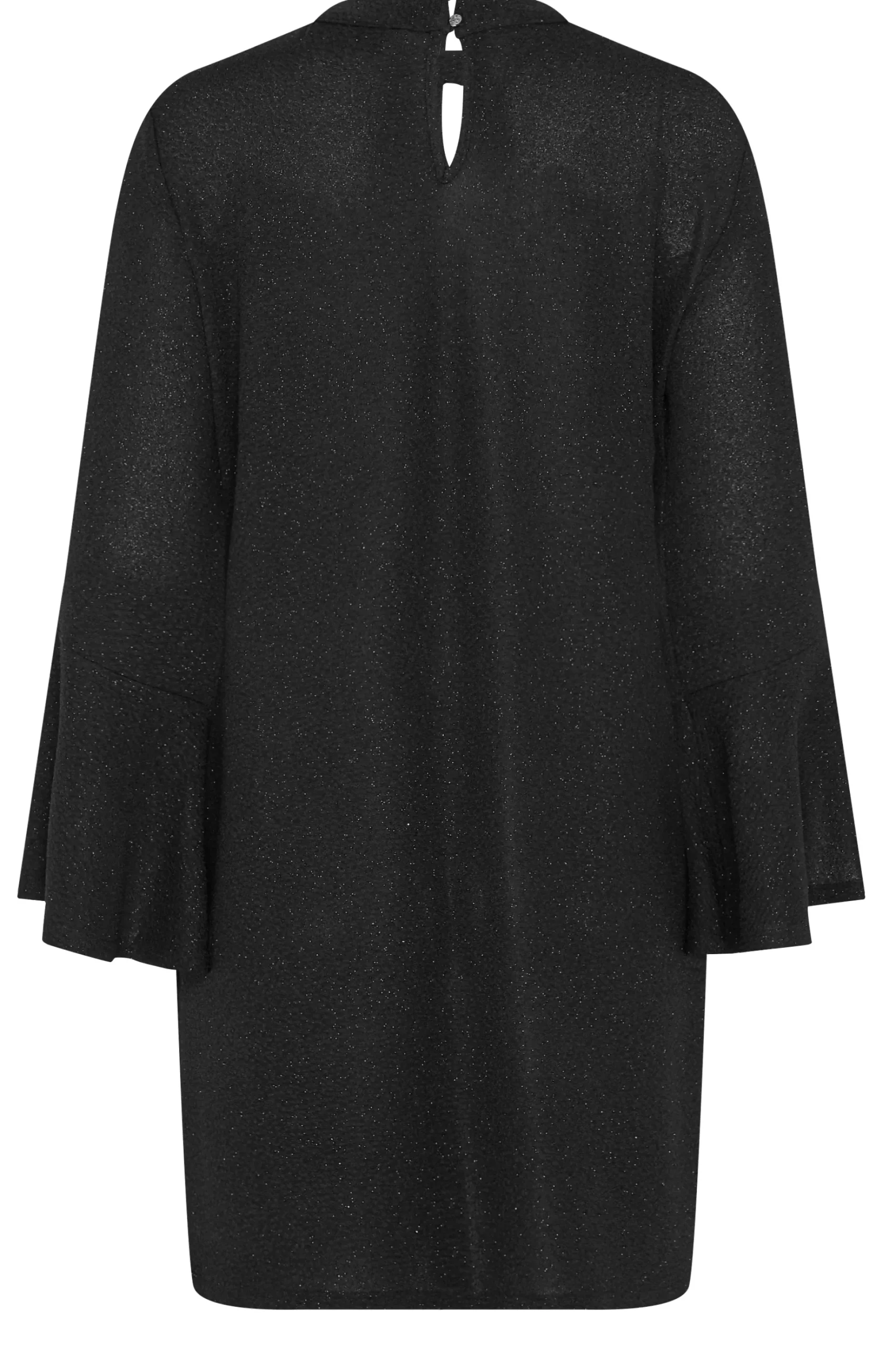 M&Co Womens M&Co Black Shimmer Bell Sleeve Mini Dress