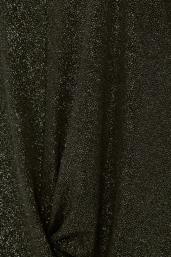 M&Co Womens M&Co Black Shimmer Angel Sleeve Wrap Top