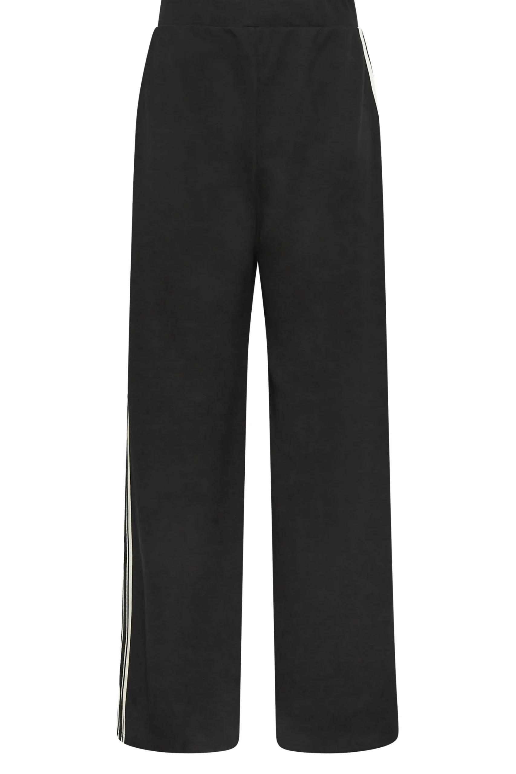 M&Co Womens M&Co Black Side Stripe Wide Leg Trousers