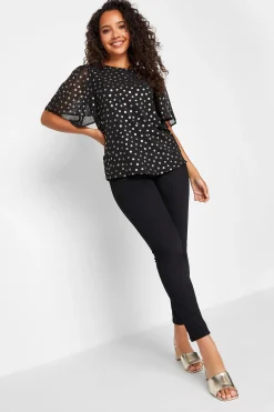 M&Co Womens M&Co Black Spot Print Blouse