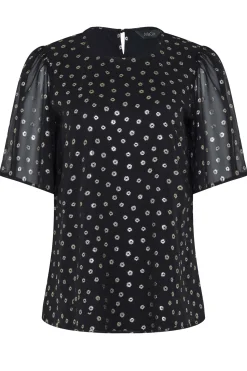 M&Co Womens M&Co Black Spot Print Blouse