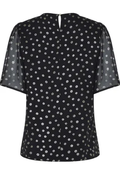 M&Co Womens M&Co Black Spot Print Blouse