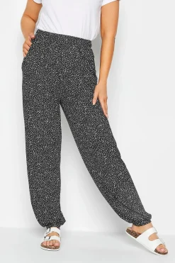 M&Co Womens M&Co Black Spot Print Harem Trousers
