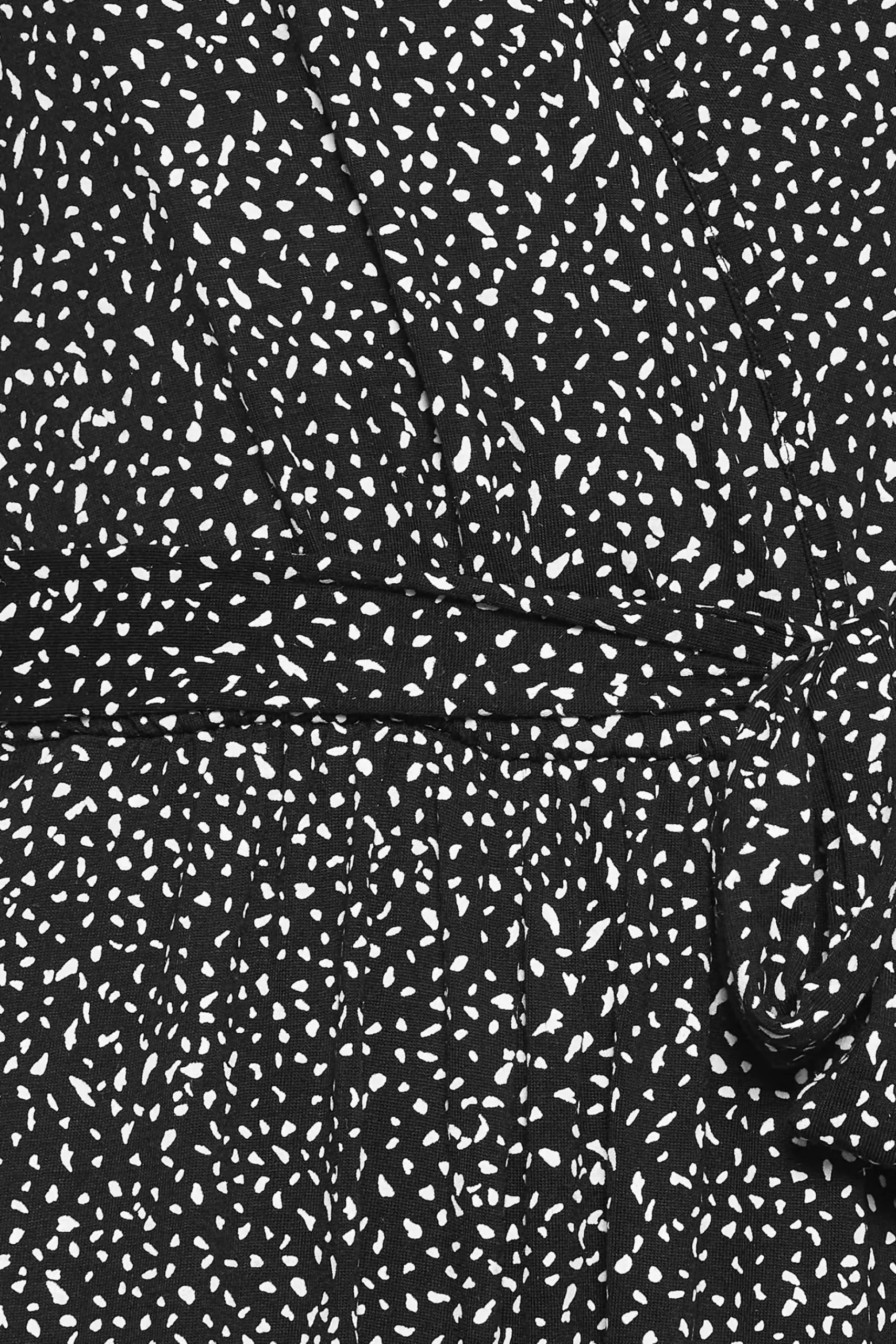 M&Co Womens M&Co Black Spot Print Wrap Wide Leg Jumpsuit