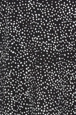 M&Co Womens M&Co Black Spot Print Long Sleeve Cotton Top