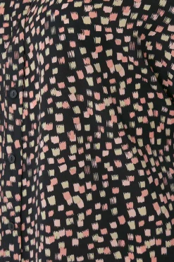 M&Co Womens M&Co Black Spot Print V-Neck Blouse