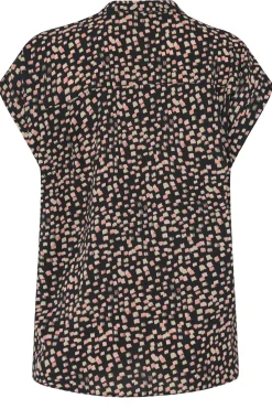 M&Co Womens M&Co Black Spot Print V-Neck Blouse