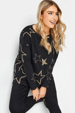 M&Co Womens M&Co Black Star Print Jumper