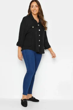 M&Co Womens M&Co Black Statement Button Shirt