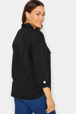 M&Co Womens M&Co Black Statement Button Shirt