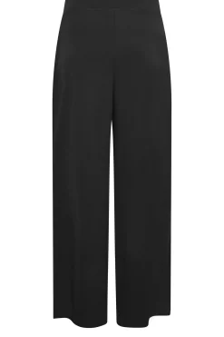 M&Co Womens M&Co Black Stretch Scuba Wide Leg Trousers