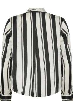 M&Co Womens M&Co Black Stripe Print Wrap Front Blouse