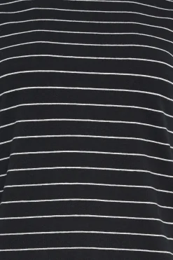 M&Co Womens M&Co Black Stripe Cotton Blend Top