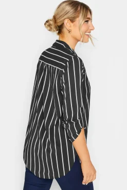 M&Co Womens M&Co Black Stripe Long Sleeve Shirt