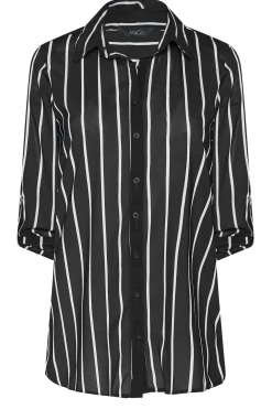 M&Co Womens M&Co Black Stripe Long Sleeve Shirt