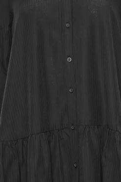 M&Co Womens M&Co Black Stripe Frill Hem Shirt